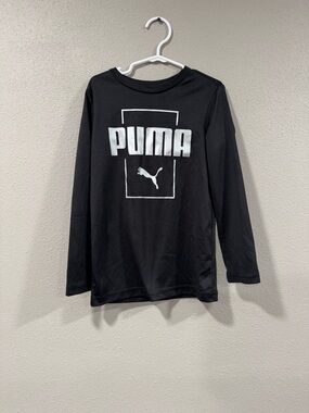 Puma Black Long Sleeve Logo Tee